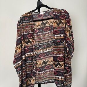 Persaya Boho Patchwork Kimono Cardigan – Open Front